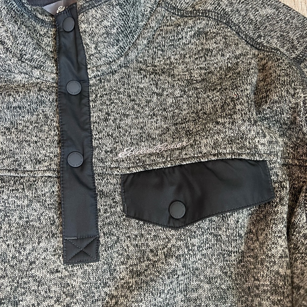 Eddie Bauer Convector Snap Button Mock Neck Gray … - image 3